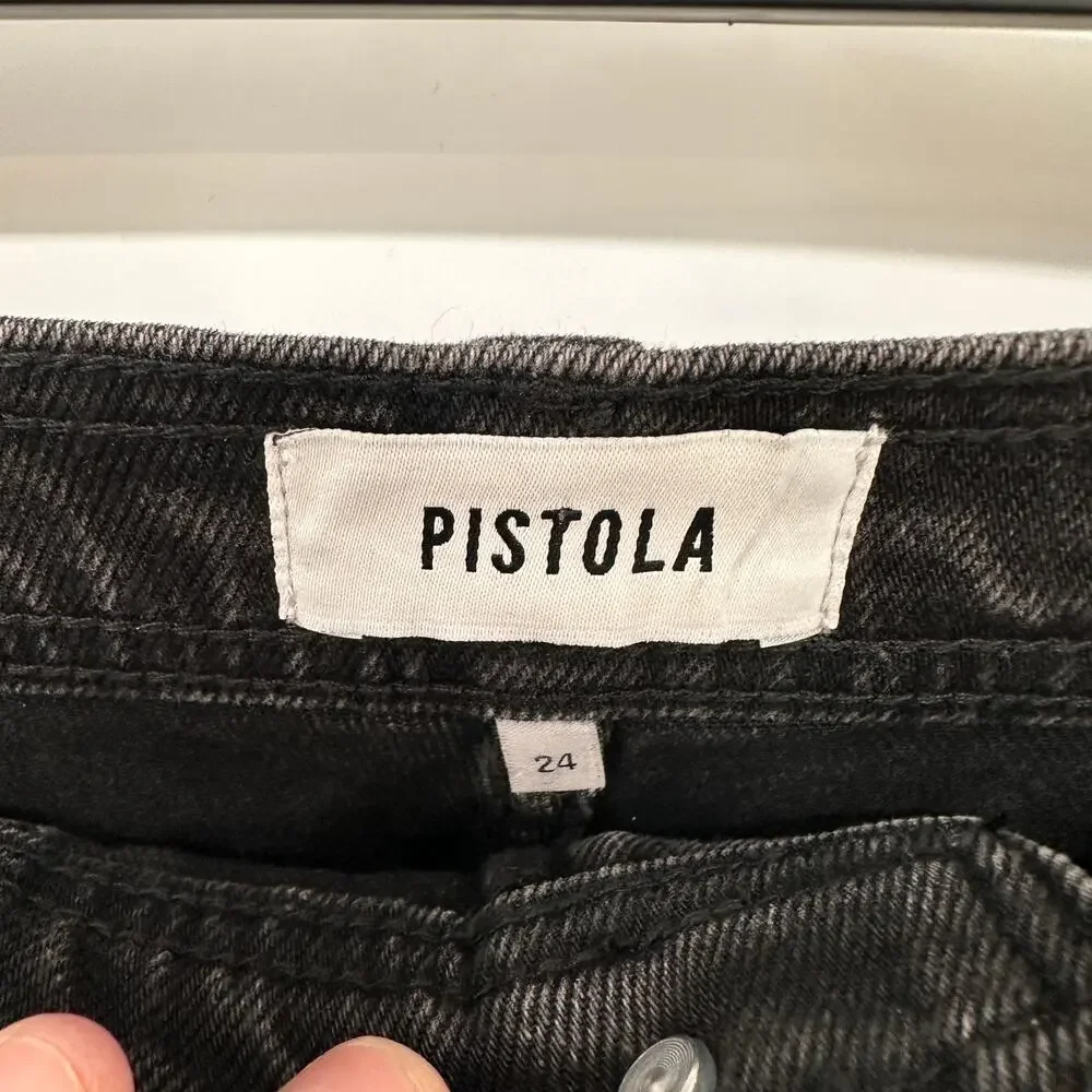 PISTOLA NWT Penny Utility High Rise Wide Leg Black Denim in Collins // 24